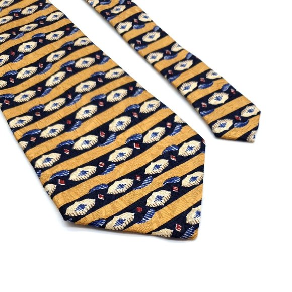 Claiborne 100% Silk Men's Ties For Dress Accessory USA Made Suit Gold Blue Red - Picture 5 of 7